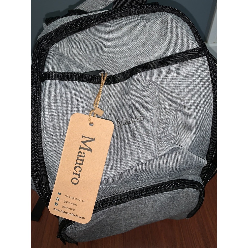 Mancro Diaper Bag Backpack, Large Multifunction Waterproof Gray - Picture 8 of 10